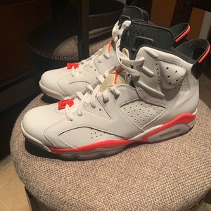 White Infrared Jordan 6’s.